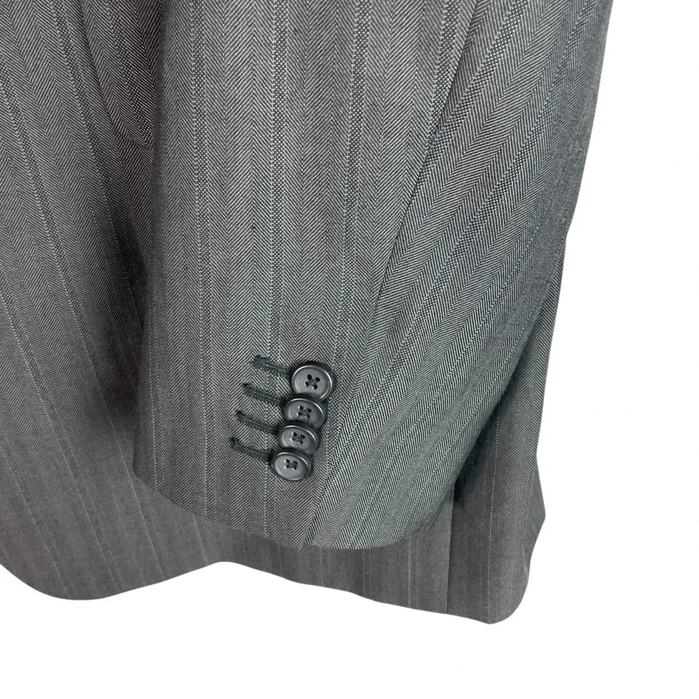 NEW Banana Republic Wool/Polyester Blend Blazer Jacket Mens 46L Gray‎ 3 Button